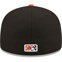 Men's New Era Black Bowie Baysox Authentic Collection 59FIFTY Fitted Hat