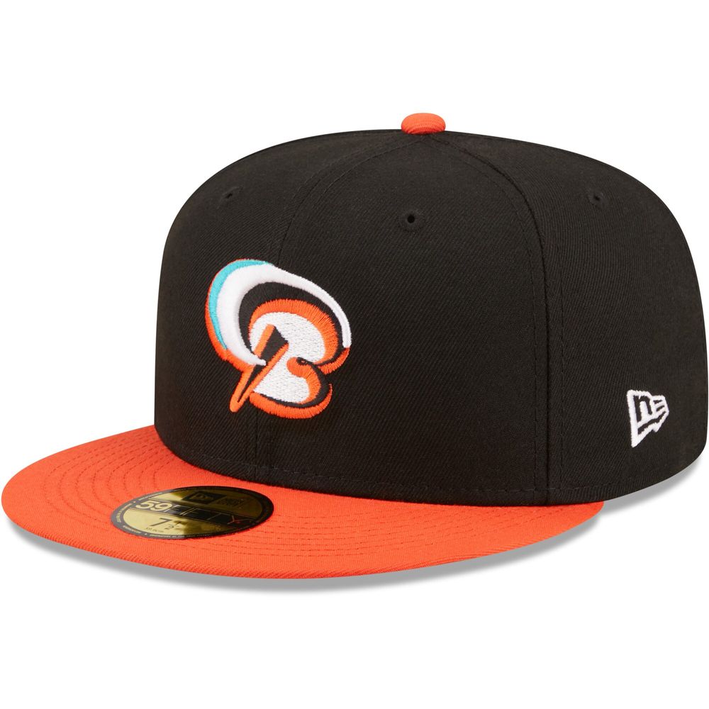 Men's New Era Black Bowie Baysox Authentic Collection 59FIFTY Fitted Hat