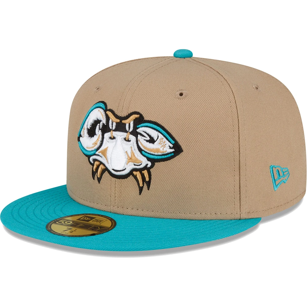 Men's New Era Tan/Turquoise Bowie Baysox Copa De La Diversion 59FIFTY Fitted Hat