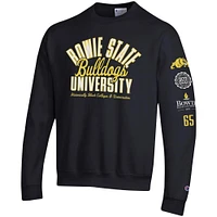 Men's Champion Black Bowie State Bulldogs 2-Hit Powerblend Pullover Sweatshirt