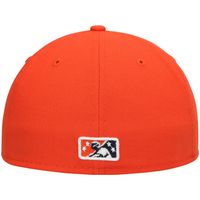 Men's New Era Orange Bowling Green Hot Rods Home Authentic Collection 59FIFTY Fitted Hat