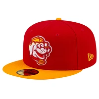 Men's New Era Red Bowling Green Hot Rods Theme Night Dogs 59FIFTY Fitted Hat