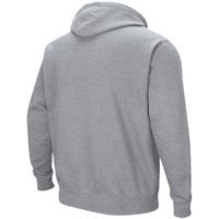 Men's Colosseum Heathered Gray Bowling Green St. Falcons Arch and Logo Pullover Hoodie