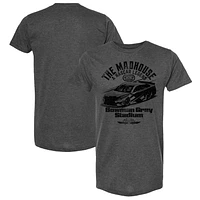 Men's Checkered Flag Sports Heather Charcoal Bowman Gray Stadium Clash Madhouse T-Shirt