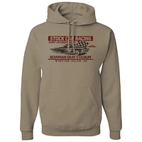 Men's Checkered Flag Sports Khaki Bowman Gray Stadium Clash Every Saturday Night Pullover Hoodie