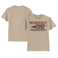 Men's Checkered Flag Sports Tan Bowman Gray Stadium Clash Every Saturday Night T-Shirt