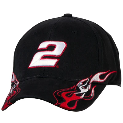 Casquette ajustable noire Brad Keselowski High Heat Flame pour homme