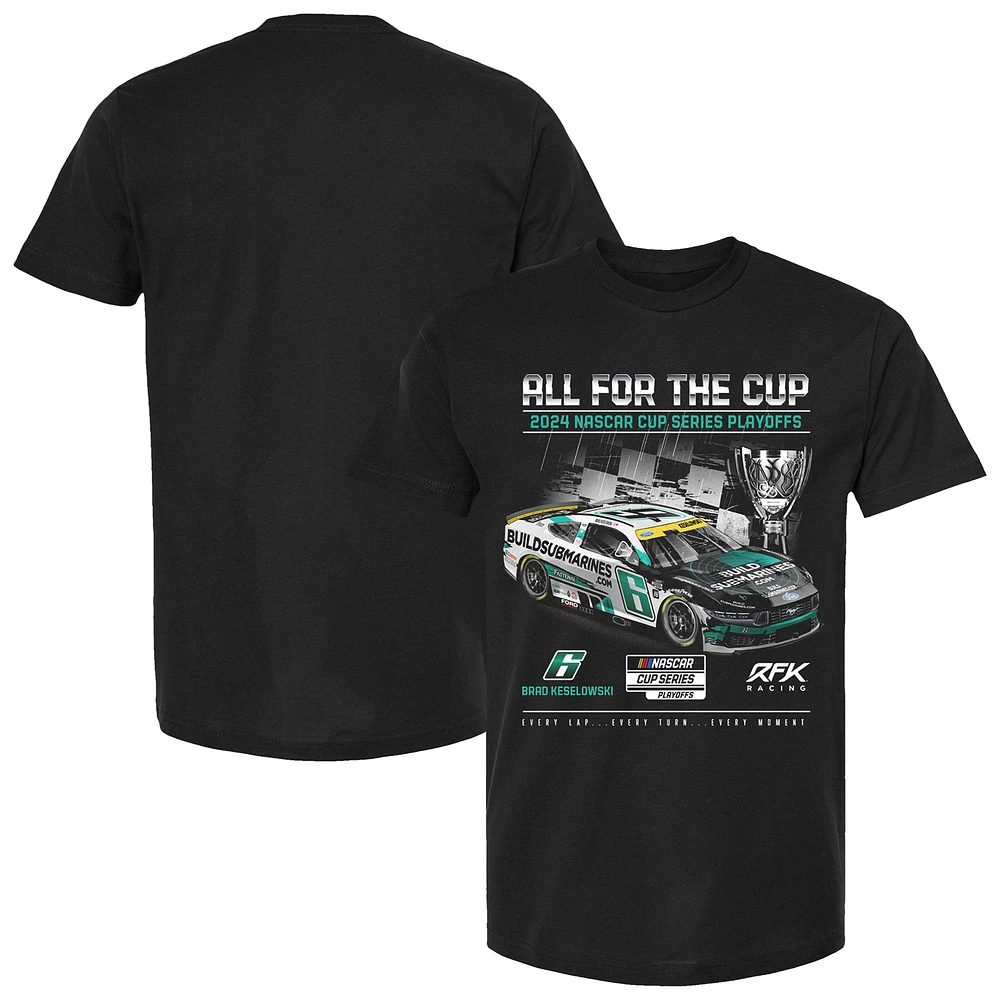 Men's Checkered Flag Sports Black Brad Keselowski 2024 NASCAR Cup Series Playoffs BuildSubmarines.com T-Shirt