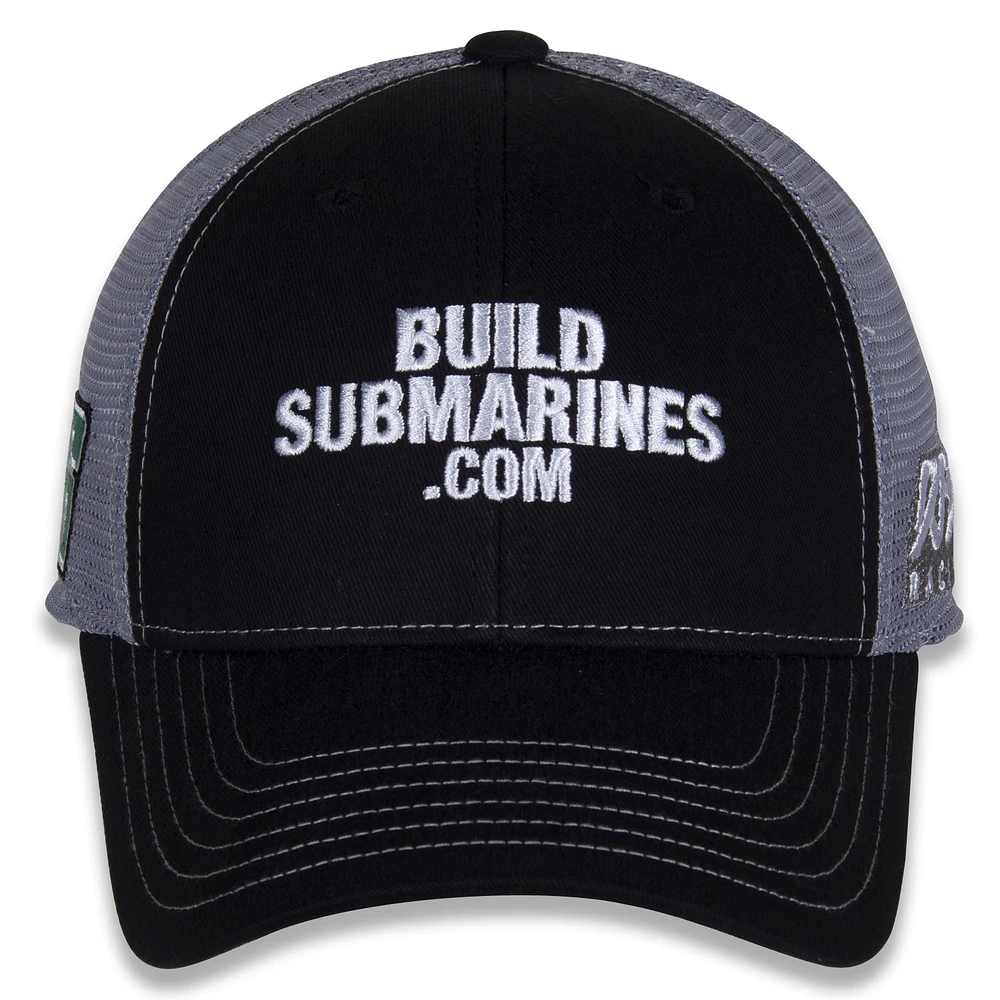 Men's Checkered Flag Sports  Black Brad Keselowski BuildSubmarines.com Team Sponsor Adjustable Hat