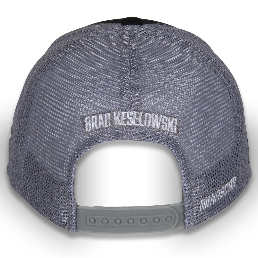 Drapeau à damier pour hommes Sports noir Brad Keselowski BuildSubmarines.com Sponsor de l'équipe Chapeau réglable