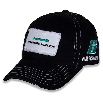 Men's Checkered Flag Sports  Black Brad Keselowski BuildSubmarines.com Vintage Patch Adjustable Hat