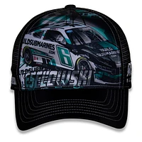 Men's Checkered Flag Sports Black Brad Keselowski Driver Car Trucker Adjustable Hat