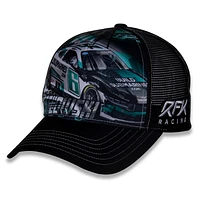 Men's Checkered Flag Sports Black Brad Keselowski Driver Car Trucker Adjustable Hat