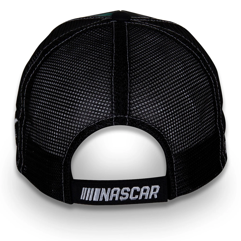 Men's Checkered Flag Sports Black Brad Keselowski Driver Car Trucker Adjustable Hat