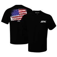 T-shirt noir avec drapeau à damier pour hommes, Brad Keselowski