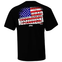 T-shirt noir avec drapeau à damier pour hommes, Brad Keselowski