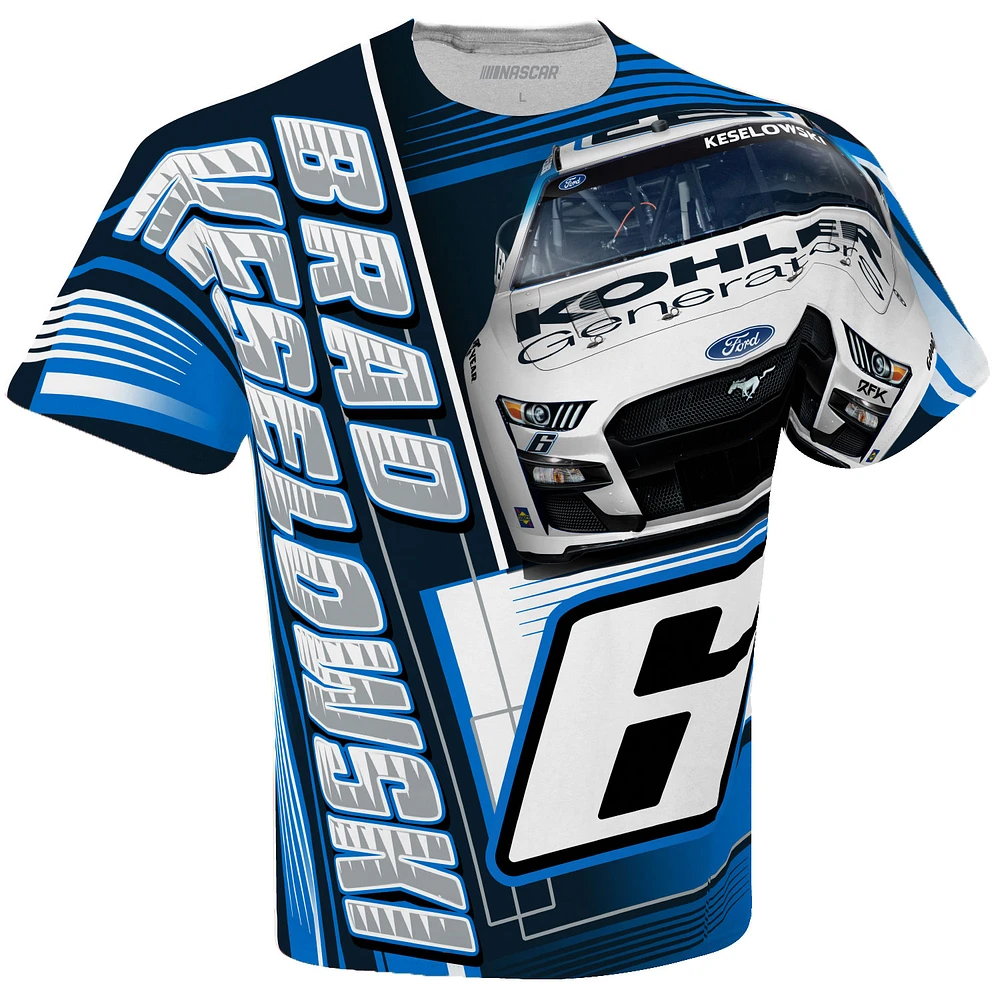 Men's Checkered Flag White Brad Keselowski Kohler Sublimated Dynamic Total Print T-Shirt