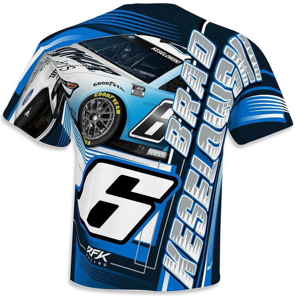 Men's Checkered Flag White Brad Keselowski Kohler Sublimated Dynamic Total Print T-Shirt