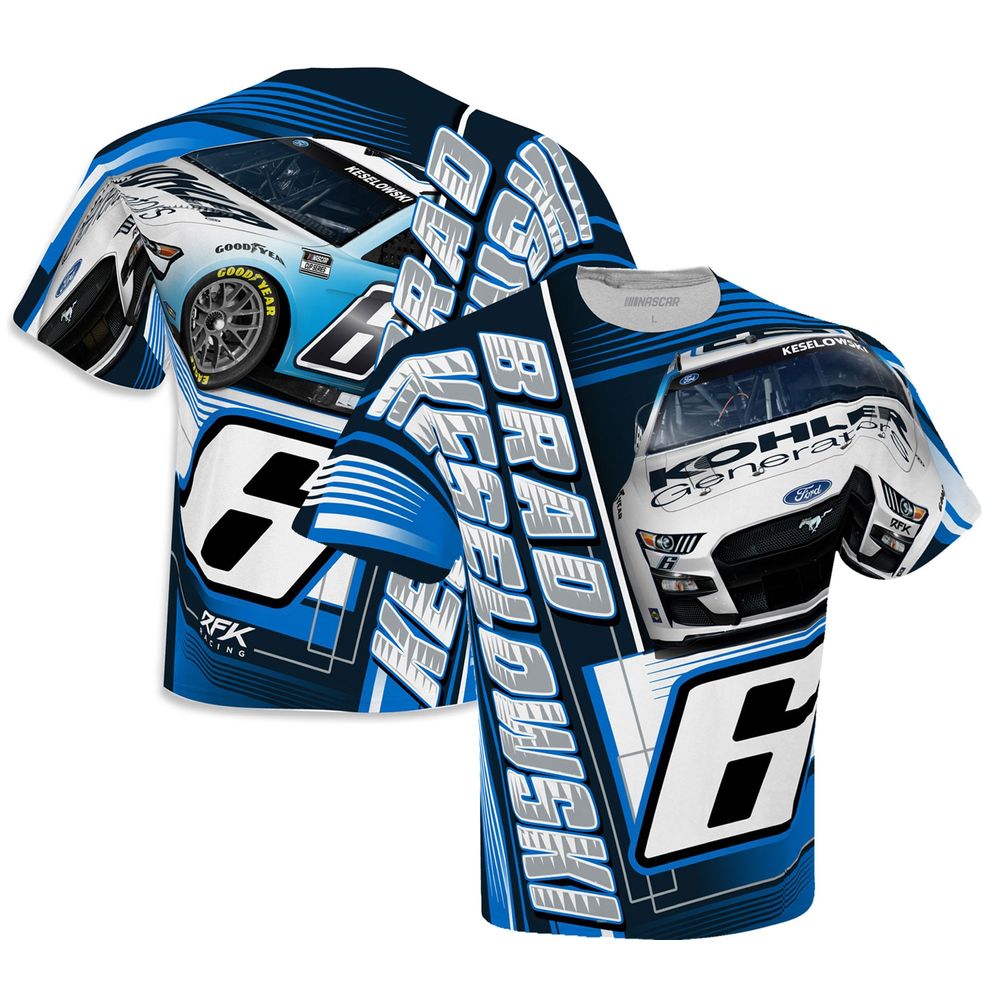 Men's Checkered Flag White Brad Keselowski Kohler Sublimated Dynamic Total Print T-Shirt