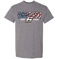 Men's Heather Gray Brad Keselowski BuildSubmarines.com Patriotic Car T-Shirt
