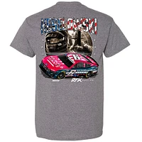 Men's Heather Gray Brad Keselowski BuildSubmarines.com Patriotic Car T-Shirt