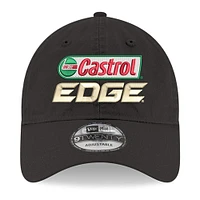 Men's New Era  Black Brad Keselowski Castrol Edge Enzyme Washed 9TWENTY Adjustable Hat