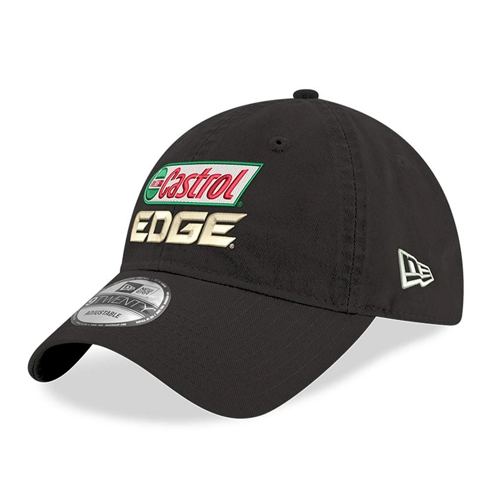 Men's New Era  Black Brad Keselowski Castrol Edge Enzyme Washed 9TWENTY Adjustable Hat