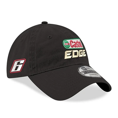 Men's New Era  Black Brad Keselowski Castrol Edge Enzyme Washed 9TWENTY Adjustable Hat