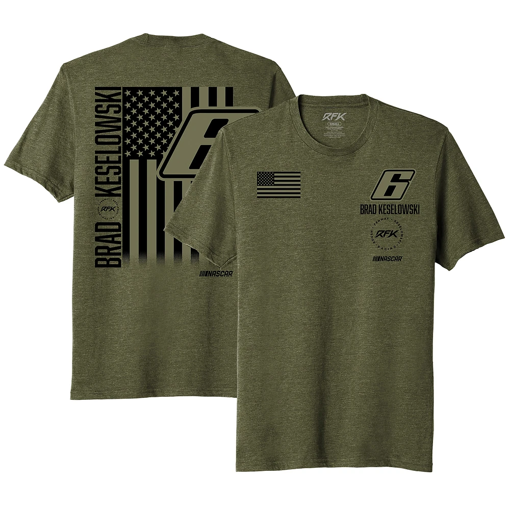 Men's RFK Racing Green Brad Keselowski Flag T-Shirt