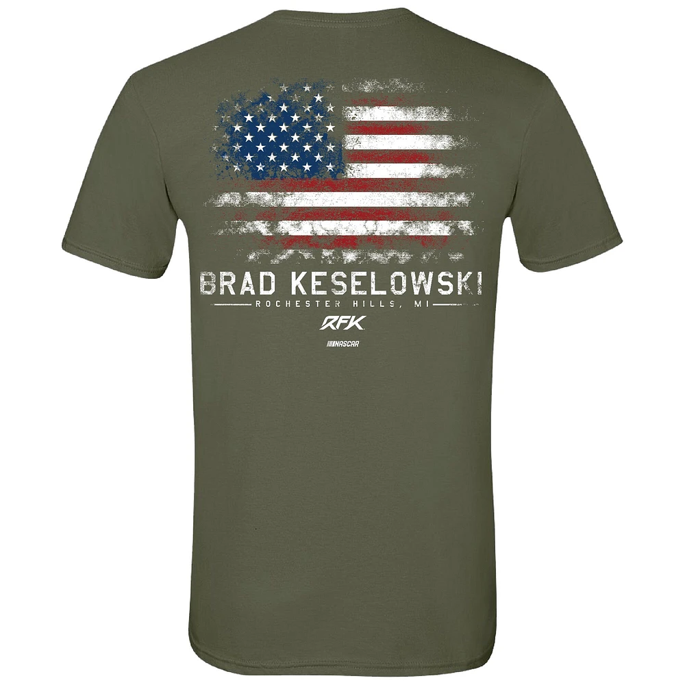 Men's RFK Racing Green Brad Keselowski Flag T-Shirt