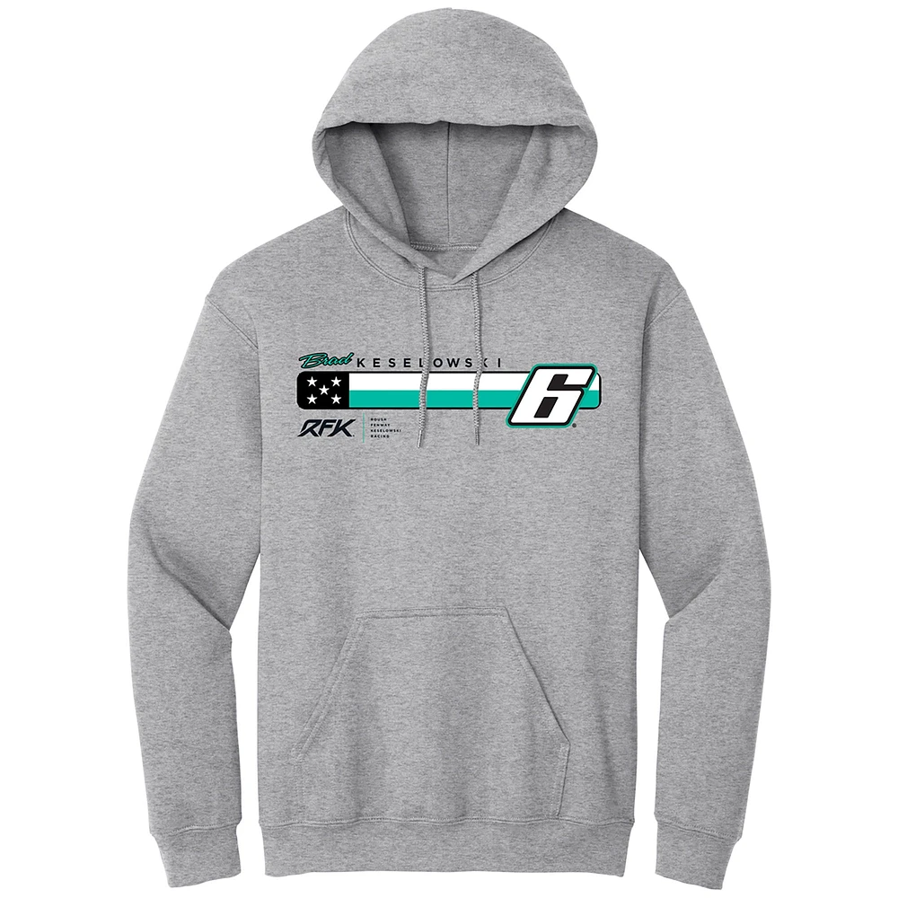Men's RFK Racing  Heather Gray Brad Keselowski BuildSubmarines.com Car Pullover Hoodie