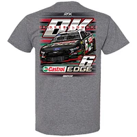 T-shirt pour homme RFK Racing gris chiné Brad Keselowski Castrol Edge Car