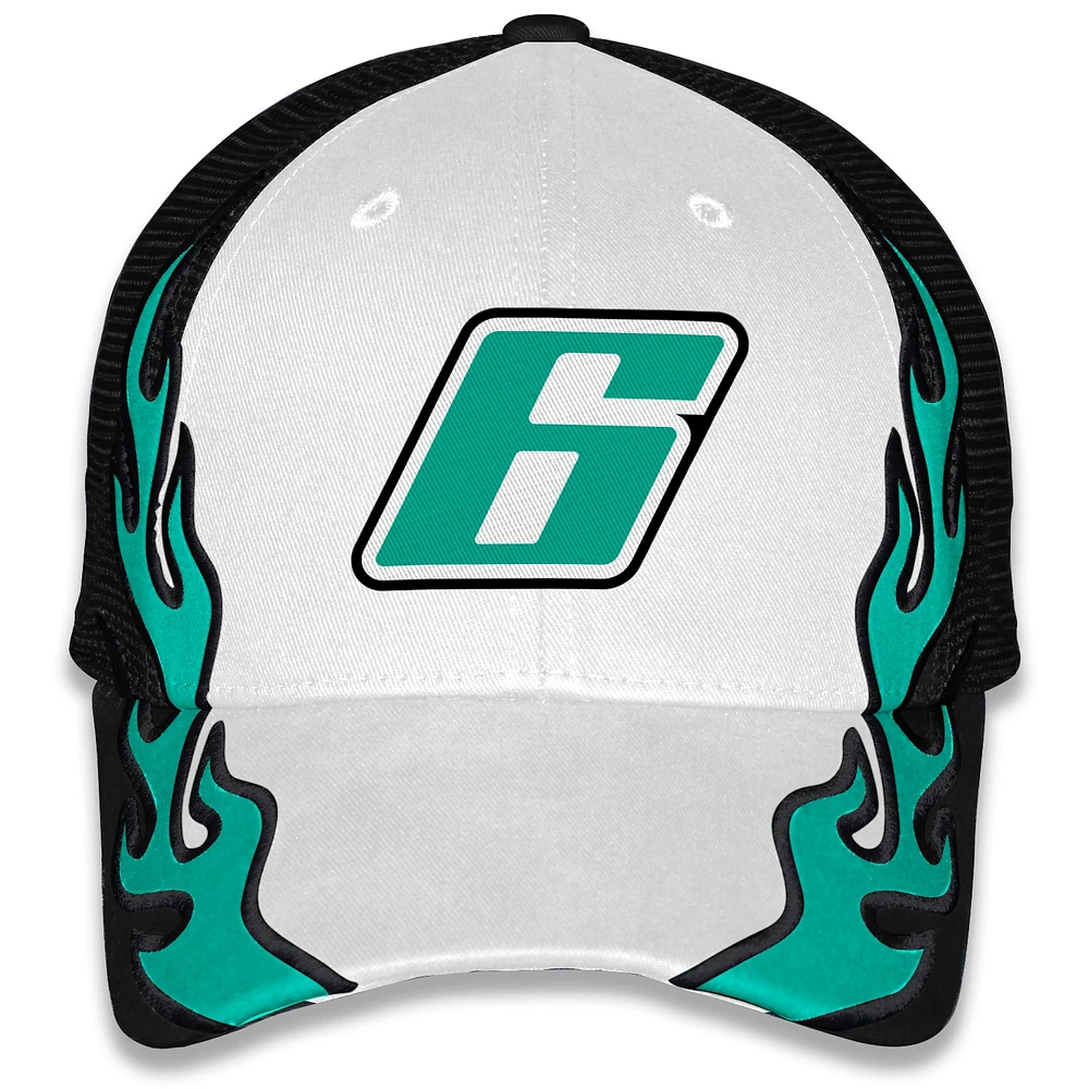 Casquette ajustable unisexe à damier noire Brad Keselowski BuildSubmarines.com Flame Trucker