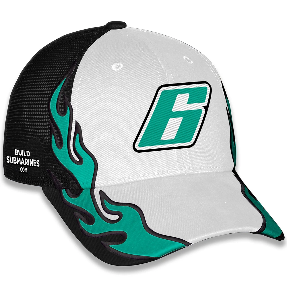 Casquette ajustable unisexe à damier noire Brad Keselowski BuildSubmarines.com Flame Trucker