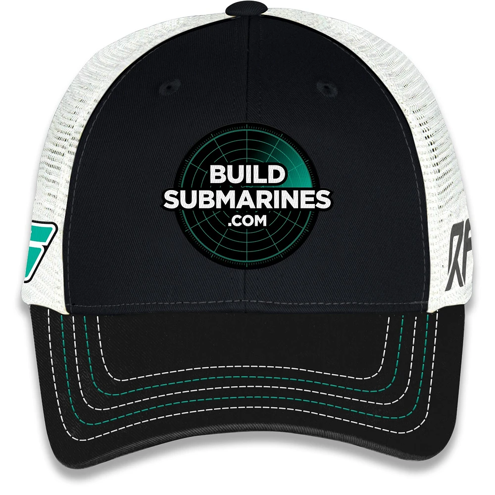 Casquette ajustable unisexe à damier Sports Black Brad Keselowski BuildSubmarines.com Sponsor Trucker