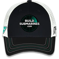 Casquette ajustable unisexe à damier Sports Black Brad Keselowski BuildSubmarines.com Sponsor Trucker