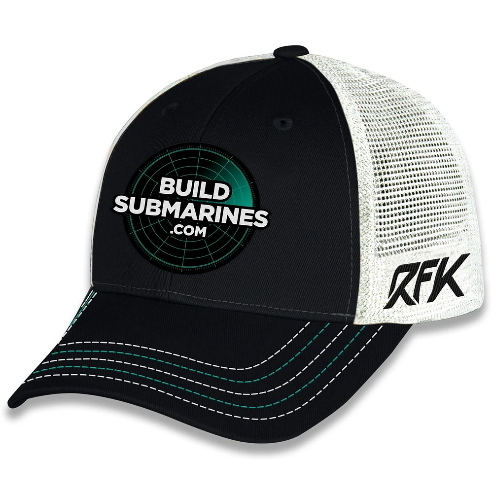 Casquette ajustable unisexe à damier Sports Black Brad Keselowski BuildSubmarines.com Sponsor Trucker