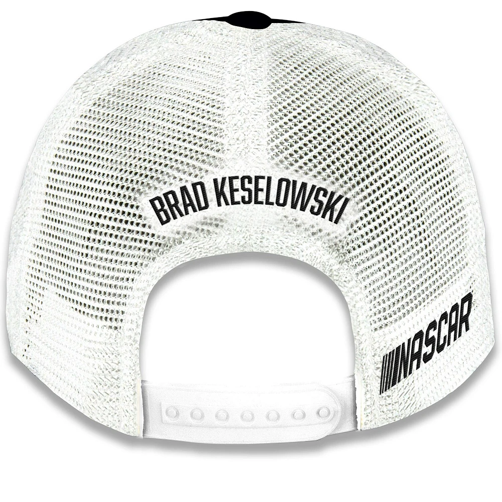 Casquette ajustable unisexe à damier Sports Black Brad Keselowski BuildSubmarines.com Sponsor Trucker