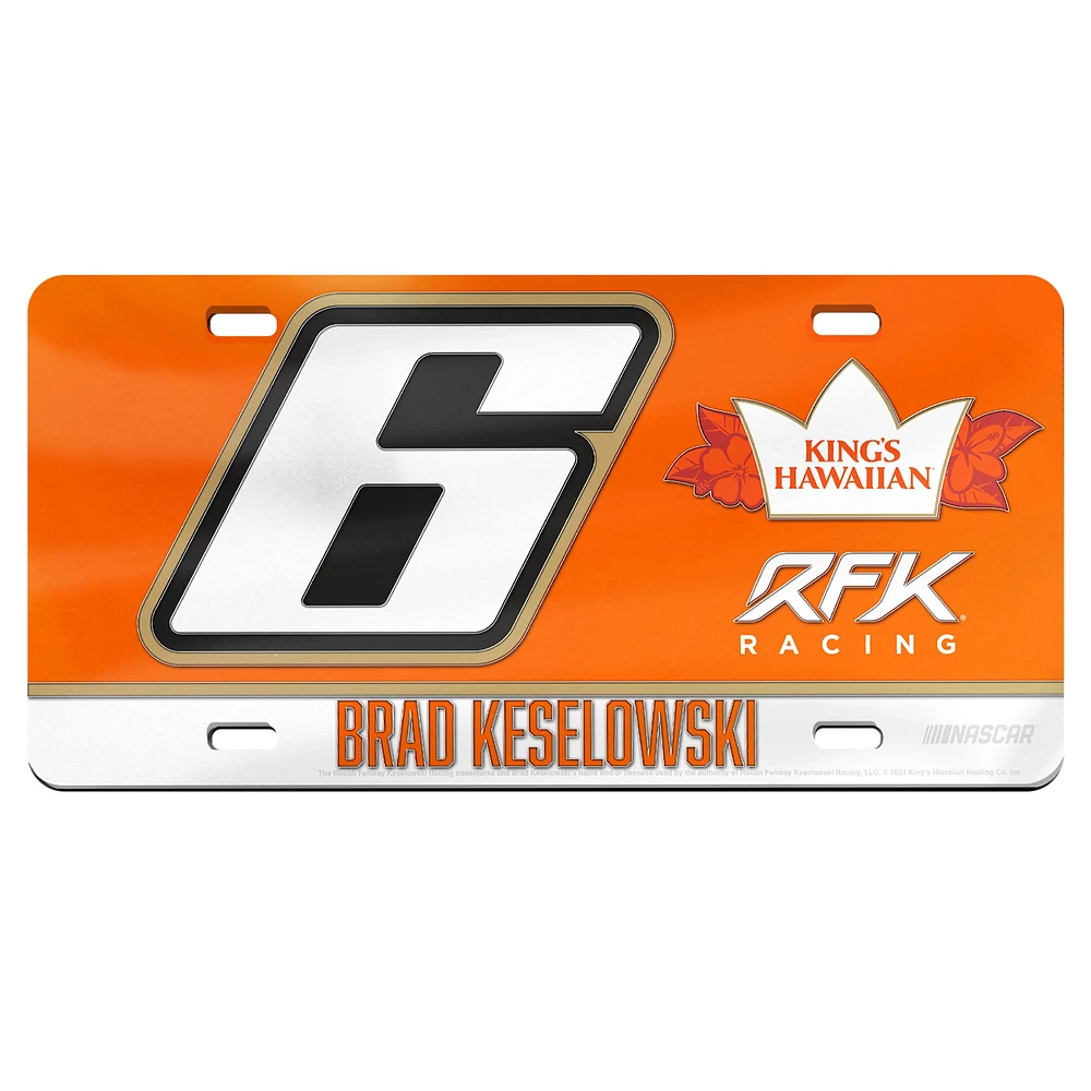 WinCraft Brad Keselowski Acrylic License Plate