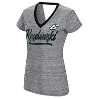 Women's Touch Heather Black Brad Keselowski Halftime Back Wrap T-Shirt