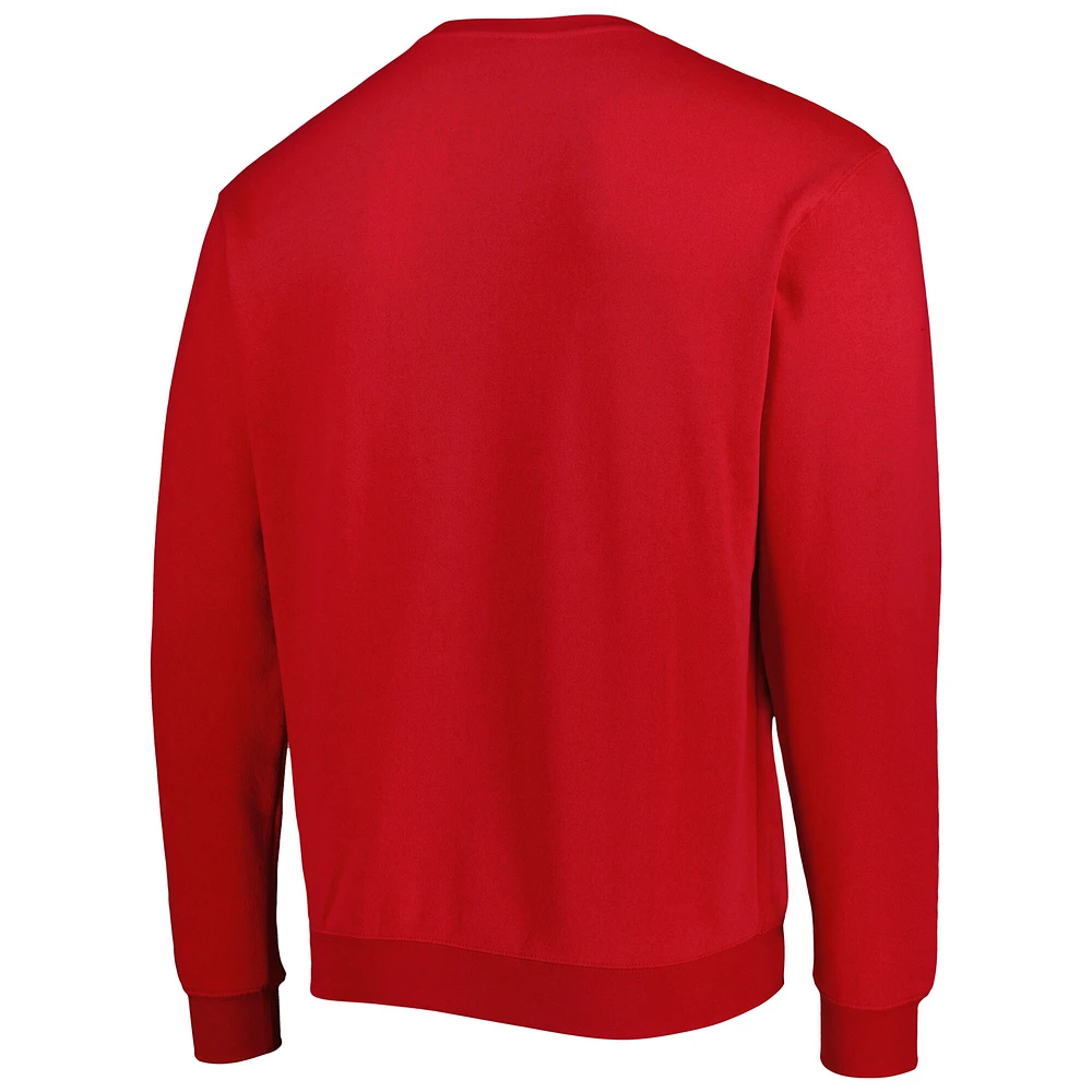 Men's Colosseum Red Bradley Braves Arch Over Logo Pullover Sweatshirt