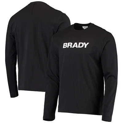 T-shirt à manches longues noir avec mot-symbole BRADY pour hommes