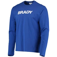 Brady T-shirt à manches longues avec mot-symbole bleu pour hommes