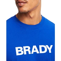 Brady T-shirt à manches longues avec mot-symbole bleu pour hommes