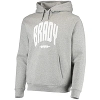 Sweat à capuche universitaire gris chiné BRADY pour hommes