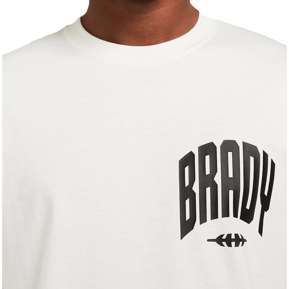 T-shirt universitaire blanc à manches longues BRADY pour hommes