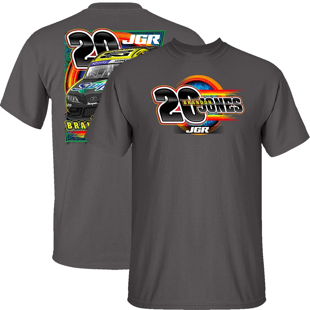 Men's Joe Gibbs Racing Team Collection Charcoal Brandon Jones Menards Car T-Shirt
