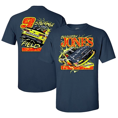 T-shirt pour homme JR Motorsports Official Team Apparel Navy Brandon Jones Car