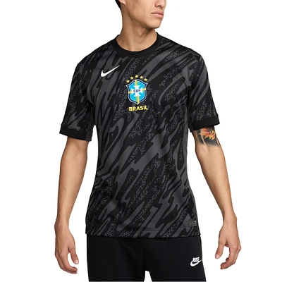 Maillot de stade réplique gardien but l'équipe nationale du Brésil 2024 Nike anthracite pour homme