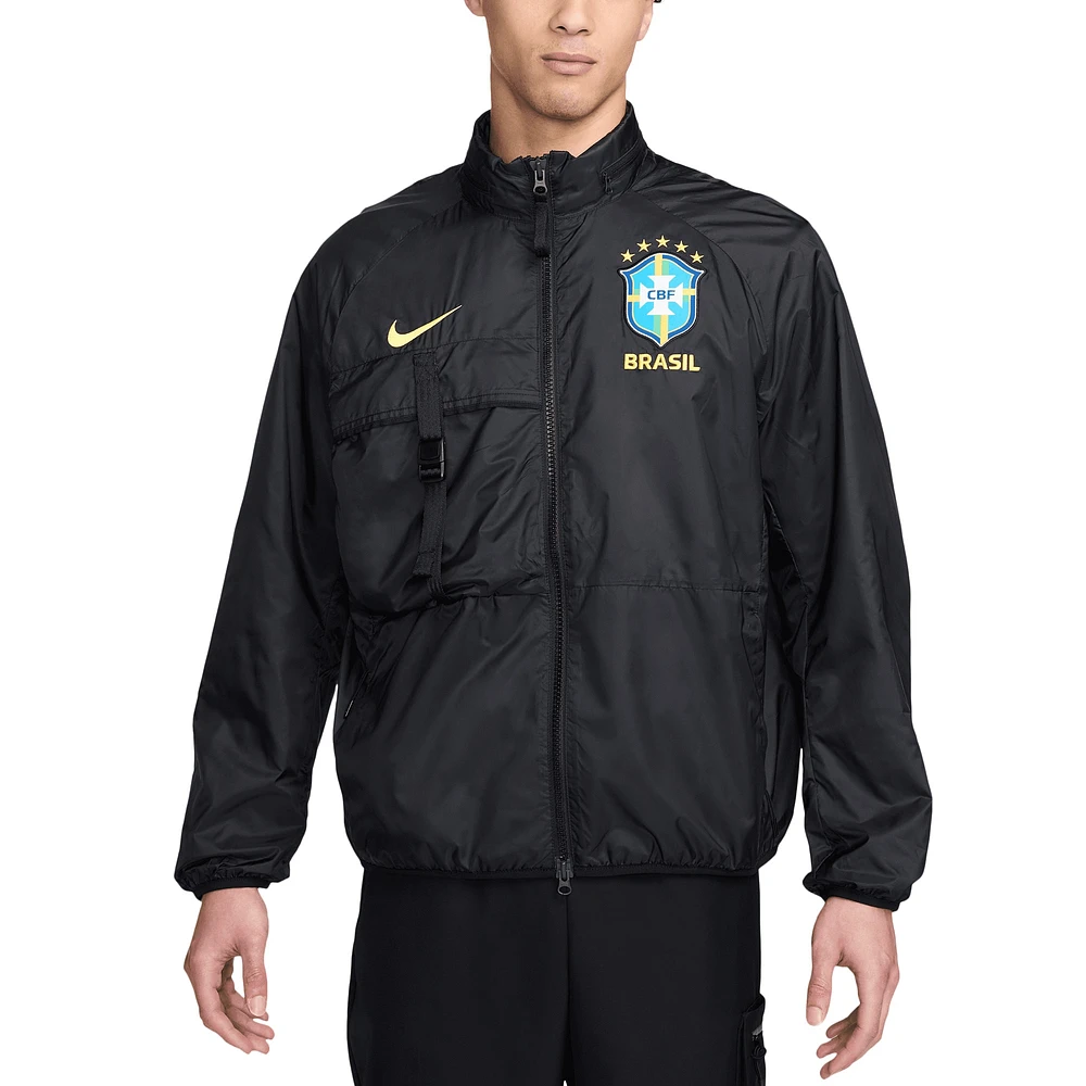 Men's Nike  Black Brazil National Team 2024 Halo Anthem Performance Full-Zip Jacket